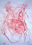 Rote Form schwebend
