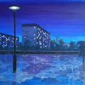 Kathrin Rank, Blaue Stunde, 2023, Öl auf Leinwand, 60 x 80 cm