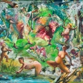 ARTAe 2019. Arno Bojak, Ära-of-Hippiemädchen-240-x-290-cm-Acryl-auf-Nessel-2016
