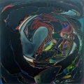 ARTAe 2019.  Arno Bojak, Die-neue-Nachbarin-150-x-150-cm2019-Acryl-auf-Nessel_web