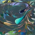 ARTAe 2019.  Arno Bojak, Spaghettisierung-am-Pool-150-x-250-cm-Acryl-auf-Nessel-2018