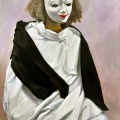 Gudrun Brüne - Maskenmädchen mit scharzem Umhang